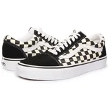 Black-and-White Women Patterned Leather Sneakers UA Old Skool Platfor - Women