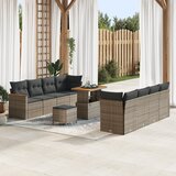 vidaXL 11-delna vrtna garnitura s blazinami siva poli ratan | Shoptok.si
