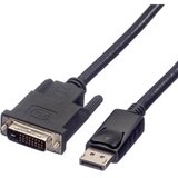 Roline DisplayPort / DVI adapterski kabel DisplayPort vtič\, DVI-D 24+1-polni vtič 1.00 m črna 11.04.5771 zaščiten DisplayPort kabel, (20418973) | Shoptok.si