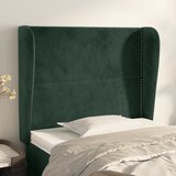 vidaXL Uzglavlje s ušima tamnozeleno 83 x 23 x 118/128 cm baršunasto | shoptok.hr