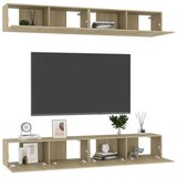 TV ormarići 4 kom boja hrasta 100x30x30 cm konstruirano drvo | shoptok.hr