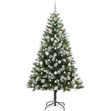 vidaXL Umjetna jelka s pantenom i pahuljicama Zelena i bijela 180 cm | shoptok.hr