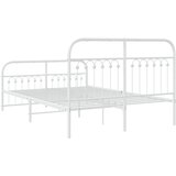 Metalni okvir kreveta uzglavlje i podnožje bijeli 137x190 cm | shoptok.hr