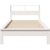 vidaXL Krevet s regalom za knjige bez madraca bijeli 90x190cm borovina | shoptok.hr