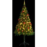 vidaXL umjetno božićno drvce s kuglicama i led svjetlima zeleno 180 cm | shoptok.hr