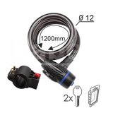 Dabel brava za bicikl sa ključem spiralna BBK2 crna FI12x1200mm 2K OPD (0709002) | ePonuda.com