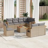  9-dijelni set vrtnih sofa s jastucima bež od poliratana | shoptok.hr
