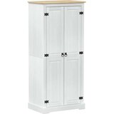  Ormari s policom Bijelo 76 x 50 x 170 cm Čvrsto borovo drvo - Bijelo | shoptok.hr