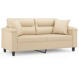 vidaXL Dvosjed s jastucima krem 140 cm od mikrovlakana | shoptok.hr