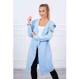 Kesi Long cardigan with azure hood | shoptok.hr