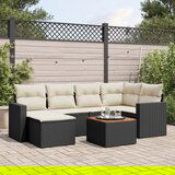 vidaXL 7-dijelni set vrtnih sofa od poliratana s jastucima crni | shoptok.hr