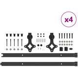 Pribor za klizna vrata 305 cm čelični crni | shoptok.hr