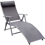 Outsunny zložljiv vrtni ležalnik z blazino, naslonjalom in 7 naslonjali, 137x63,5x100,5cm, siva, (20754313) | Shoptok.si