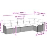 vidaXL 6-delni vrtni kavč set z blazinami Črn Poli ratan, 2-sedežni vrtni kavč z shrambo in blazinami Črn Poli ratan | Shoptok.si