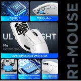 Attack Shark bežični gaming miš R1 PAW3311/TriMode/Superlight/Ergonomic/White | Eponuda.com