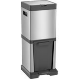 HOMCOM koš za smeti nerjaveče jeklo, plastika 32,5D x 31,5Š x 78V cm srebrno, (5000241943) | Shoptok.si