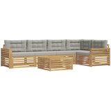  Set vanjskih sofa 6 kom. Bijela i svjetlosiva Poliester | shoptok.hr