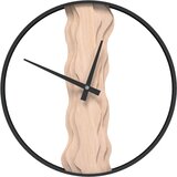  Zidni sat smeđi Ø 35 cm od željeza i hrastovo drvo | shoptok.hr