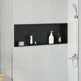 vidaXL ničica za tuš crna 90 x 30 x 9.5 cm nehrđajući čelik Cijene