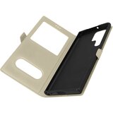 AVIZAR Ovitek za Samsung Galaxy S22 Ultra, dvojno okence in dvojni magnetni zavihek - zlata, (20717178) | Shoptok.si