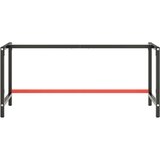vidaXL Okvir za radni stol mat crni i mat crveni 180x57x79 cm metalni | shoptok.hr