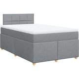  Krevet s oprugama i madrac svjetlosivi 120 x 200cm od tkanine | shoptok.hr