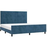  Posteljni okvir z vzglavjem temno moder 160x200 cm žamet, (20904385) | Shoptok.si
