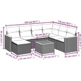  8-dijelni set vrtnih sofa od poliratana s jastucima sivi | shoptok.hr