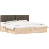  Krevetni okvir s tapiciranim uzglavljem Sivo-smeđa 200 x 200 cm | shoptok.hr