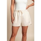 Fenzy Lanene Kratke Hlače, Krem | shoptok.hr
