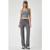 Happiness İstanbul Women's Smoked Tie Detail Knitted Trousers