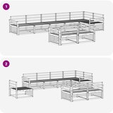  Set vanjskih sofa 8 kom. Prirodna Čvrsto drvo akacije Smeđa 408 x 170,5 x 73 cm | shoptok.hr