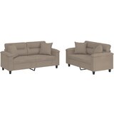 vidaXL Sedežna garnitura 2-delna z blazinami taupe mikrovlakna, (20923215) Cene