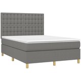  Krevet s oprugama i madracem tamnosivi 140x190 cm od tkanine | shoptok.hr