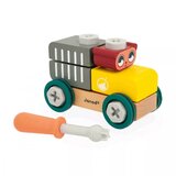Janod BricoKids - Leseni avto za sestavljanje - medvedek | Shoptok.si