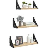  3-dijelni set zidnih polica boja hrasta od konstruiranog drva | shoptok.hr