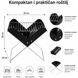  Sklopivi prenosni roštilj na ugalj GRILLOMATE, crni | Eponuda.com
