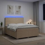 LED okvir za krevet s madracem Krem 140 x 200 cm Tkanina - Krem 140 x 200 cm Dizajn linija | shoptok.hr
