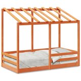 vidaXL Dječji krevet s krovom voštano smeđi 70x140 cm masivna borovina Cijene
