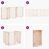 vidaXL Ograda za pse z vrati zložljiva 6 panelov 300 cm topolovina | Shoptok.si