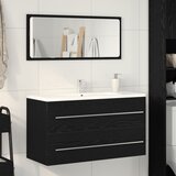 vidaXL Kabinet za sudoper Crni hrast Konstruirano drvo 90x45 cm Ogledalo Cijene