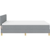 Box Spring Krevet s Madracem &amp LED Svjetlom Svjetlosiva 140x200 cm Tkanina | shoptok.hr