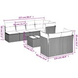  8-dijelni set vrtnih sofa od poliratana s jastucima bež | shoptok.hr