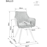  Stolica MANGO - Baršun - crna | shoptok.hr