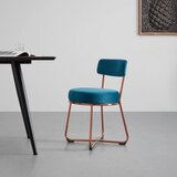 Bessagi Home stol pamela, barve petroleja, žamet | Shoptok.si