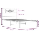  Metalni okvir za krevet s uzglavljem bijeli 107x203 cm | shoptok.hr