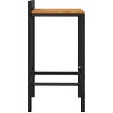  Barski stolci crni 2 kom poliratan i masivno bagremovo drvo Crna 40 x 44 x 86 cm | shoptok.hr