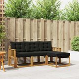  Set vanjskih sofa s jastukom 4 pcs Prirodna i crna | Eponuda.com