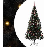 vidaXL Božićno drvce s 300 LED svjetlima s stalakom Crna 210 cm PVC | shoptok.hr