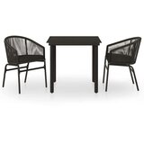  3-dijelni vrtni blagovaonski set crni Crna Dužina stola 80 cm | Shoptok.si